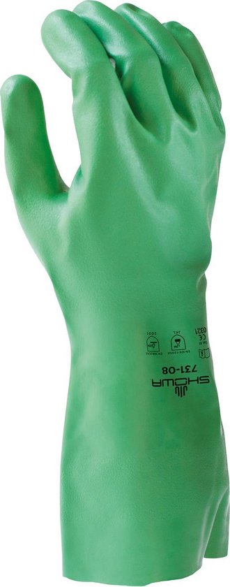 Showa Wegwerp handschoen - Bio-nitril - Poeder en Latex vrij- 12 stuks - Maat L - Groen 731 Eco Best