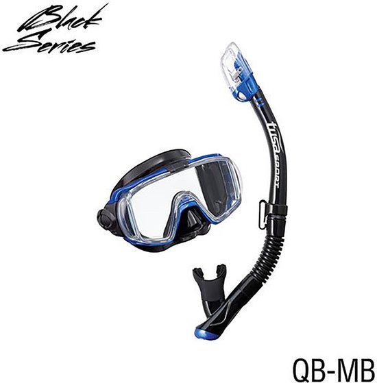 TUSAsport Snorkelmasker Duikbril Snorkelset Visio Tri-Ex UC-3125QB- zwart/blauw