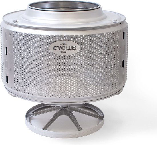 Vuurkorf Wasmachinetrommel - Cyclus Ecodrum GD Medium RVS - Verkrijgbaar in meerdere modellen - RVS - Zilver - Circulaire Vuurkorf