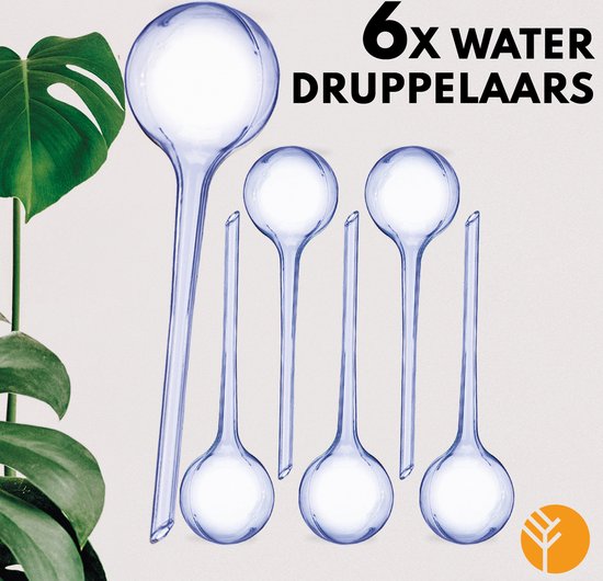 Waterdruppelaar Blauw Set van 6 Stuks voor Planten – Automatisch Watergeefsysteem voor Kamerplanten – 27 cm – Planten Watergever met Druppelsysteem – Waterbol