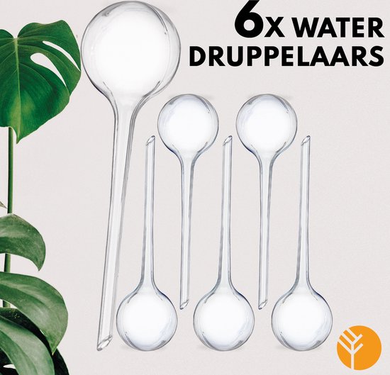 Waterdruppelaar Transparant Set van 6 Stuks voor Planten – Automatisch Watergeefsysteem voor Kamerplanten – 27 cm – Planten Watergever met Druppelsysteem – Waterbol