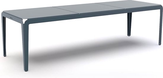 Weltevree | Bended Table | Aluminium Tuintafel 90 x 270 cm | Tuinmeubel, Buitentafel, Eettafel Buiten | Tuin Tafel 12 Personen | Grijsblauw