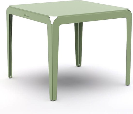 Weltevree | Bended Table | Aluminium Tuintafel 90 x 90 cm | Tuinmeubel, Buitentafel Vierkant, Eettafel Buiten | Tuin Tafel 4 Personen | Lichtgroen