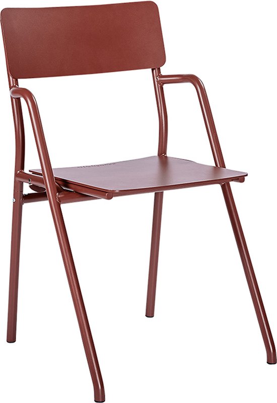 Weltevree | Flip Up Chair | Buitenstoel, Design Tuinstoel met Opklapbare Zitting | Aluminium | Gepoedercoat | Rood RAL 3009