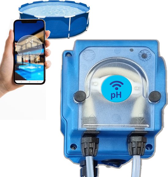 Wifi automatische pH Doseringspomp - Automatiseer uw Zwembad Onderhoud en voorkom groen water - zwembad automatisatie en domotica systeem op wifi - programmeer de meting en dosering van ph in uw zwembad met onze WIFI Pool App - WIFIPOOL