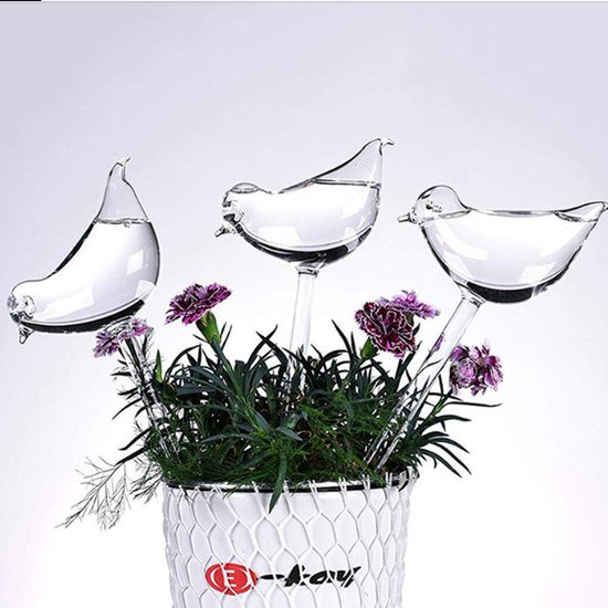 xCode - Waterdruppelaar voor planten - Vogel vorm - Set van 3 - WatesproeiSysteem - Waterdruppelaar - Watergever - Voor planten en Bloemen - Tuin - Plastic - 200ML - Zomer water sproeier - 3 Stuks