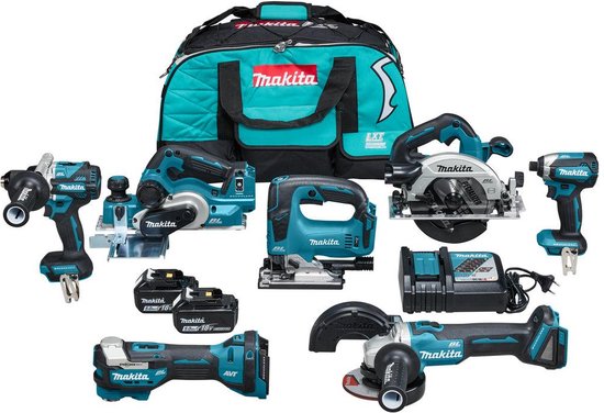 makita dlx7019tx1 18v combisetvoor slagschroeven boren slijpen schaven en zagen en met multitool