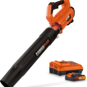Powerplus Dual Power Draadloze Bladblazer POWDPGSET36 - Bladblazer op Batterij van 20 V, Bladzuiger, maximale luchtsnelheid van 145 km/u, Tuingereedschap, MET Batterij en Oplader