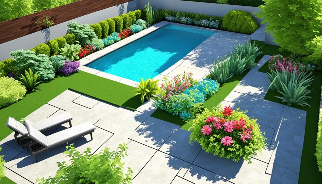 klein zwembad in tuin