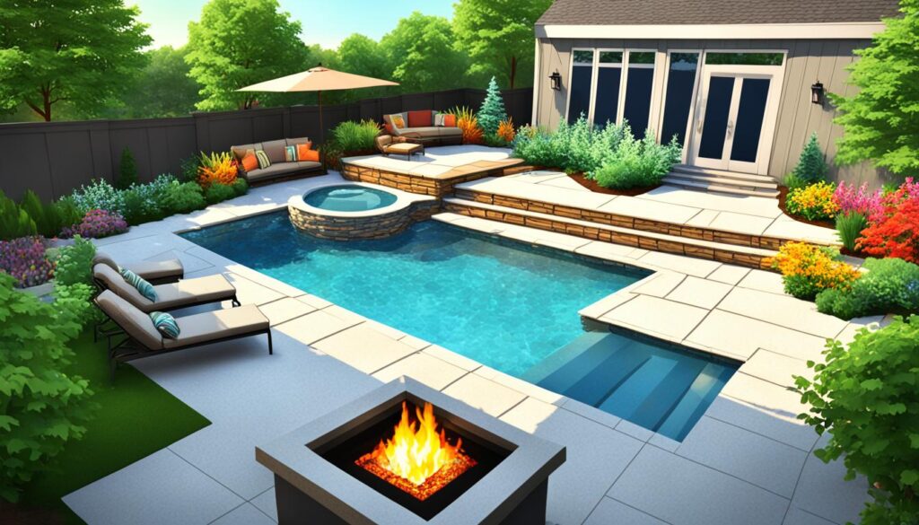 kleine tuin met zwembad ontwerp